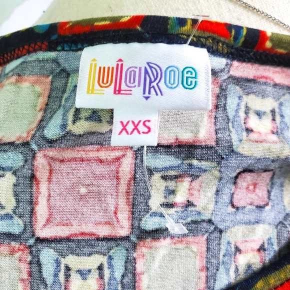 LULAROE | Julia in Warm Squares sz XXS - Picture 7 of 9